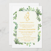 Ganesh Chaturthi Puja Minimal Leafy Tropisch Kaart (Voorkant / Achterkant)