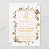 Ganesh Chaturthi Puja Minimal Leafy Tropisch Kaart (Voorkant / Achterkant)