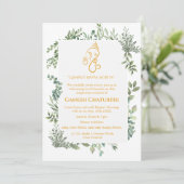 Ganesh Chaturthi Puja Minimal Leafy Tropisch Kaart (Staand voorkant)