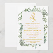 Ganesh Chaturthi Puja Minimal Leafy Tropisch Kaart (Voorkant / Achterkant)