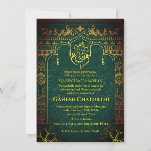 Ganesh Chaturthi Puja Roya gouden elementen Kaart