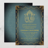 Ganesh Chaturthi Puja Roya gouden elementen Kaart (Voorkant / Achterkant)