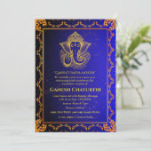 Ganesh Chaturthi Puja Roya gouden elementen Kaart (Staand voorkant)