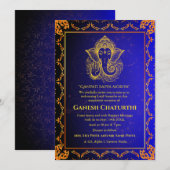 Ganesh Chaturthi Puja Roya gouden elementen Kaart (Voorkant / Achterkant)