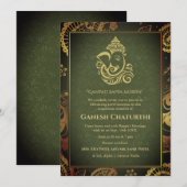 Ganesh Chaturthi Puja Roya gouden elementen Kaart (Voorkant / Achterkant)