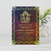 Ganesh Chaturthi Puja Roya gouden elementen Kaart (Staand voorkant)