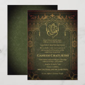 Ganesh Chaturthi Puja Roya gouden elementen Kaart (Voorkant / Achterkant)