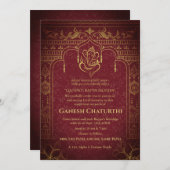 Ganesh Chaturthi Puja Roya gouden elementen Kaart (Voorkant / Achterkant)