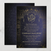 Ganesh Chaturthi Puja Roya gouden elementen Kaart (Voorkant / Achterkant)
