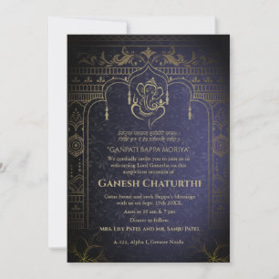 Ganesh Chaturthi Puja Roya gouden elementen Kaart