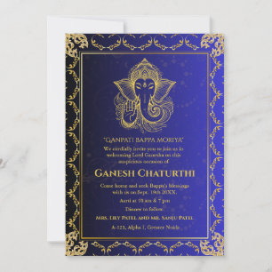 Ganesh Chaturthi Puja Roya gouden elementen Kaart