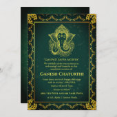 Ganesh Chaturthi Puja Roya gouden elementen Kaart (Voorkant / Achterkant)