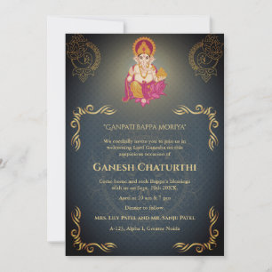 Ganesh Chaturthi Puja Roya gouden elementen Kaart