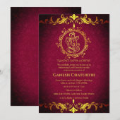 Ganesh Chaturthi Puja Roya gouden elementen Kaart (Voorkant / Achterkant)