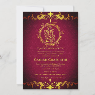 Ganesh Chaturthi Puja Roya gouden elementen Kaart