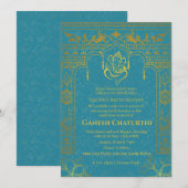 Ganesh Chaturthi Puja Roya gouden elementen Kaart (Voorkant / Achterkant)