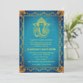 Ganesh Chaturthi Puja Roya gouden elementen Kaart (Staand voorkant)