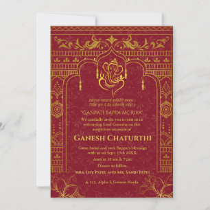 Ganesh Chaturthi Puja Roya gouden elementen Kaart