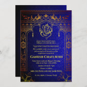 Ganesh Chaturthi Puja Roya gouden elementen Kaart (Voorkant / Achterkant)