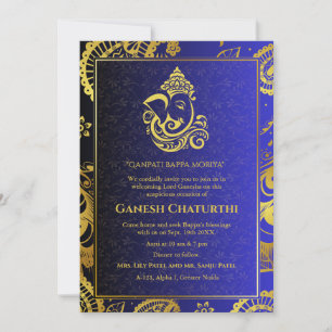Ganesh Chaturthi Puja Roya gouden elementen Kaart