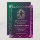 Ganesh Chaturthi Puja Roya gouden elementen Kaart (Voorkant / Achterkant)