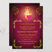Ganesh Chaturthi Puja Roya gouden elementen Kaart (Voorkant / Achterkant)