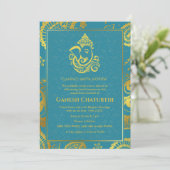 Ganesh Chaturthi Puja Roya gouden elementen Kaart (Staand voorkant)