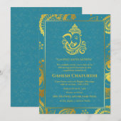 Ganesh Chaturthi Puja Roya gouden elementen Kaart (Voorkant / Achterkant)
