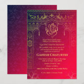 Ganesh Chaturthi Puja Roya gouden elementen Kaart (Voorkant / Achterkant)
