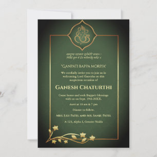 Ganesh Chaturthi Puja Royal Golden Kaart