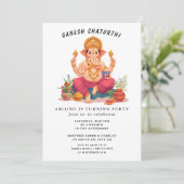 ganesh chaturthi verjaardagsuitnodiging kaart (Staand voorkant)
