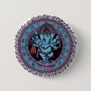 Ganesh Dancer Ronde Button 5,7 Cm