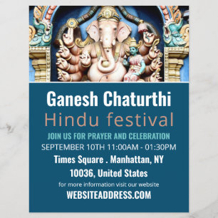 Ganesh de Hindoe God, Hindoe-evenementreclame Flyer