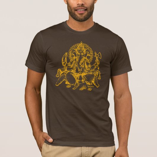 Ganesh detail oranje t-shirt (Voorkant)