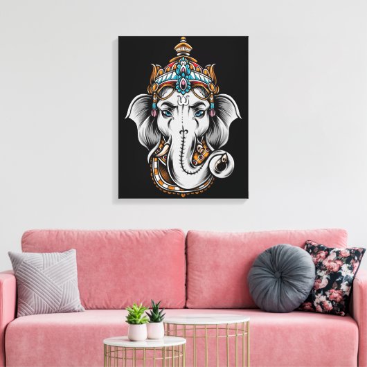 Ganesh Elephant Canvas Afdruk (Insitu (Woonkamer))