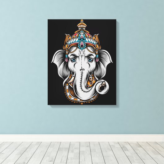 Ganesh Elephant Canvas Afdruk (Insitu (Houten vloer))