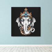 Ganesh Elephant Canvas Afdruk (Insitu (Houten vloer))