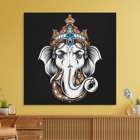 Ganesh Elephant Canvas Afdruk (Insitu (Woonkamer))