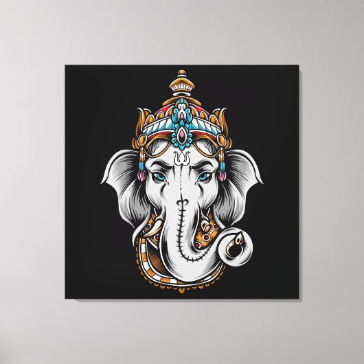 Ganesh Elephant Canvas Afdruk (Voorkant)