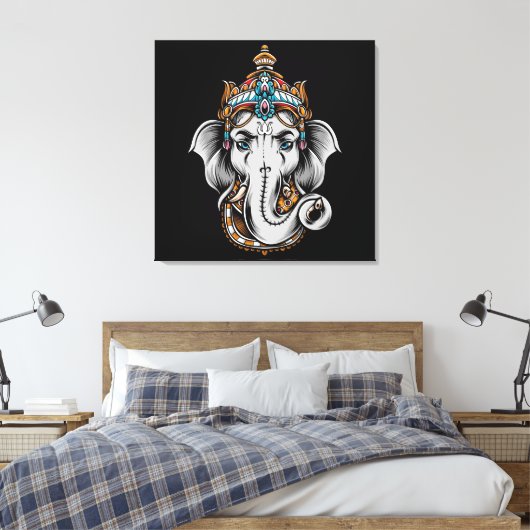 Ganesh Elephant Canvas Afdruk (Insitu (Slaapkamer))