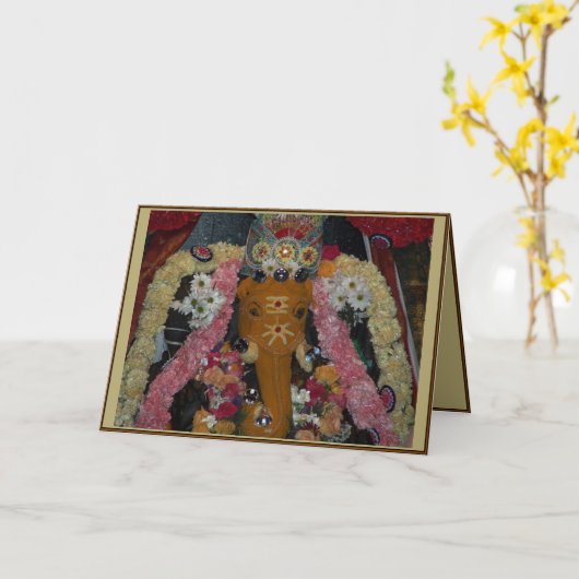 Ganesh Foto Diwali Kaart - landschap (Gele Bloem)