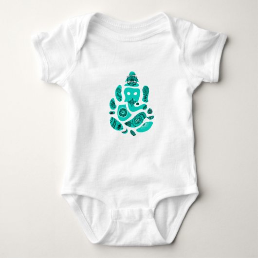 Ganesh Ganesha Diety Elephant Baby Jersey Romper (Voorkant)