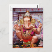 Ganesh Ganesha Hindu India Asian Elephant Deite Briefkaart (Voorkant / Achterkant)