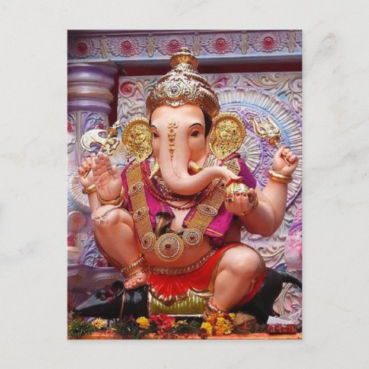 Ganesh Ganesha Hindu India Asian Elephant Deite Briefkaart (Voorkant)