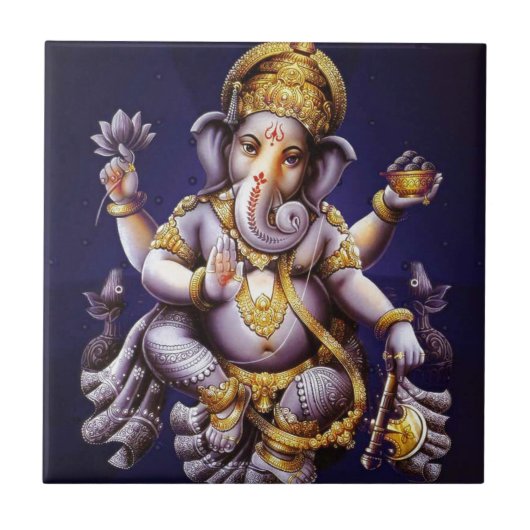Ganesh Ganesha Hindu India Asian Elephant Deite Tegeltje (Voorkant)