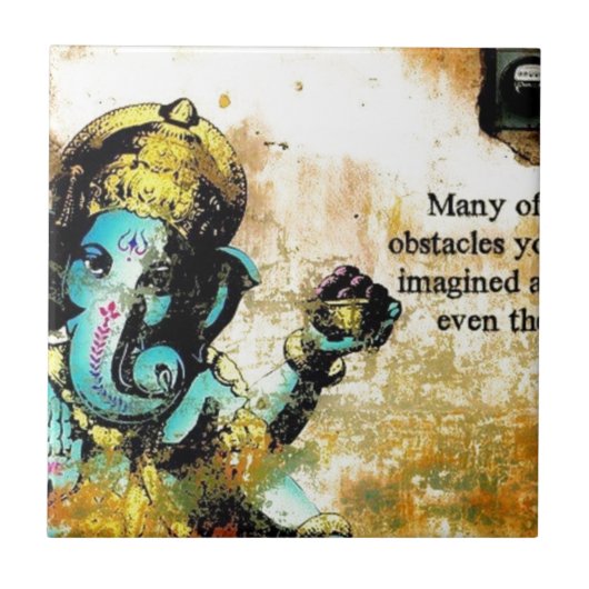 Ganesh Ganesha Hindu India Asian Elephant Deite Tegeltje (Voorkant)