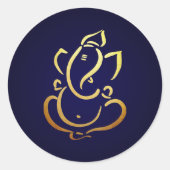 Ganesh | Ganpati | Indische God Hindoe bruiloft bl Ronde Sticker (Voorkant)