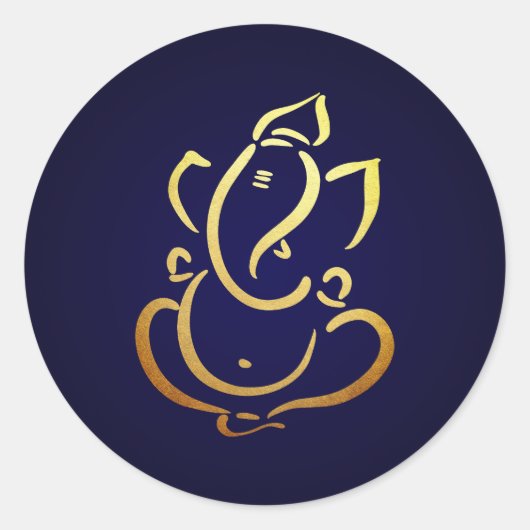 Ganesh | Ganpati | Indische God Hindoe bruiloft bl Ronde Sticker (Voorkant)