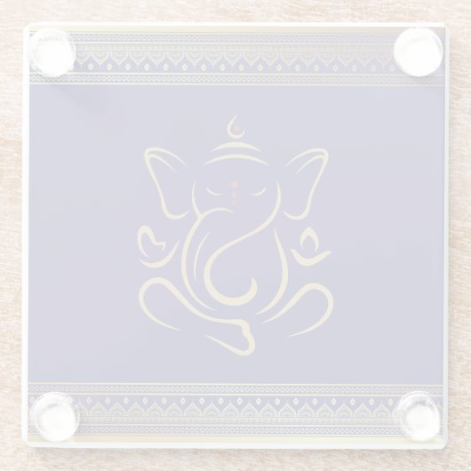 Ganesh Glazen Onderzetter (Achterkant)