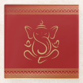 Ganesh Glazen Onderzetter (Voorkant)